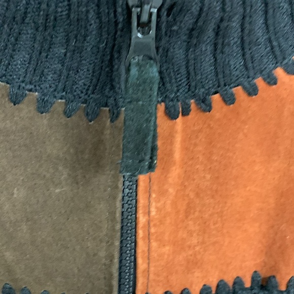 Vintage Suede and Knit Zip Cardigan Size M - Picture 4 of 5